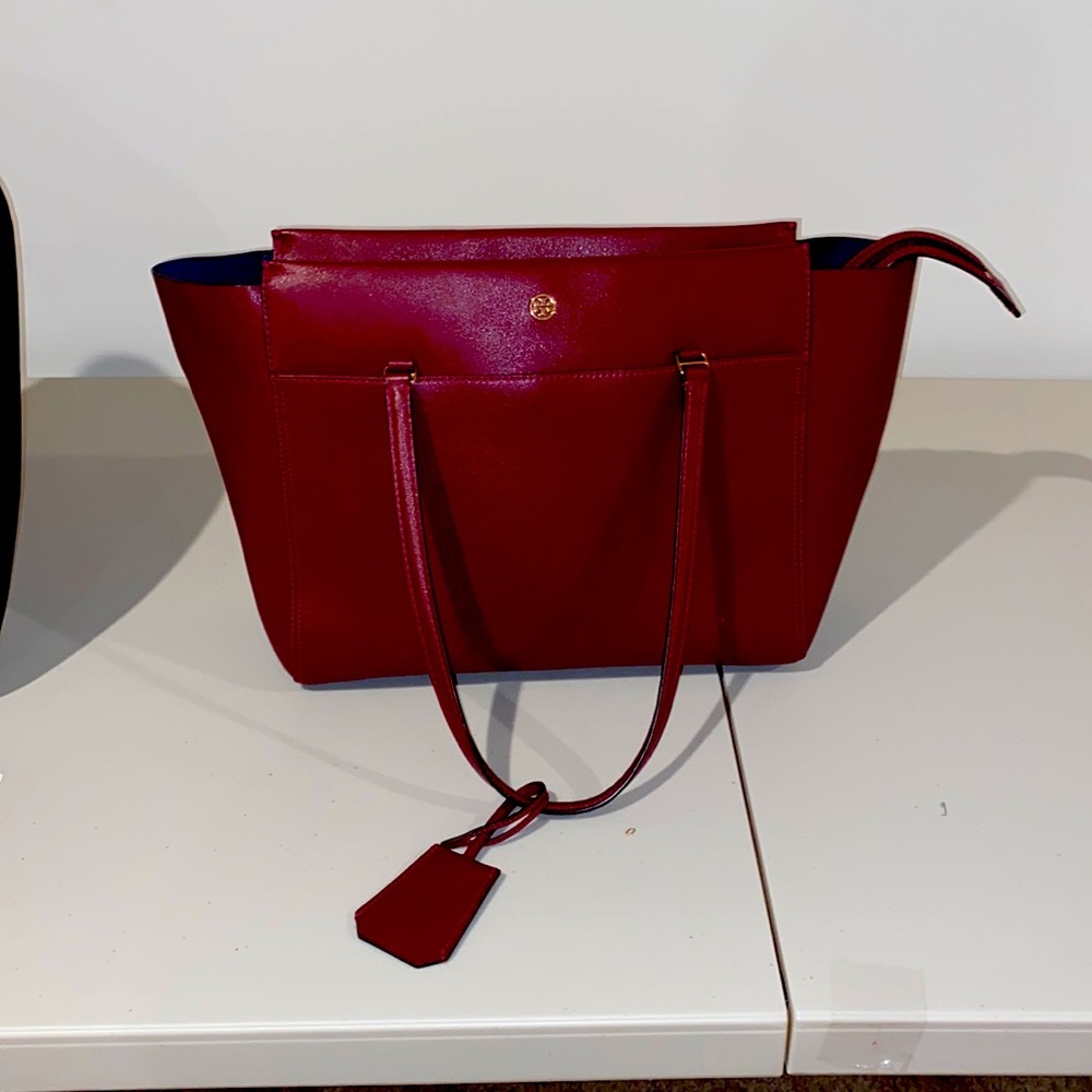 Tory Burch leather tote.